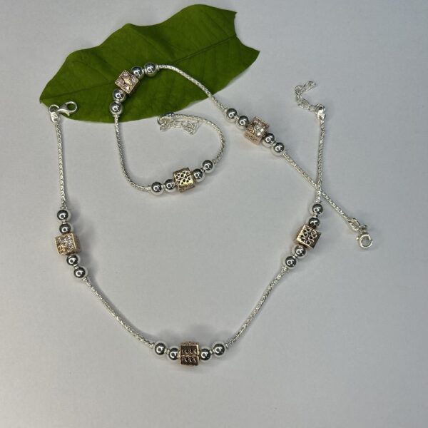 Trendy Silver Anklet - Image 2