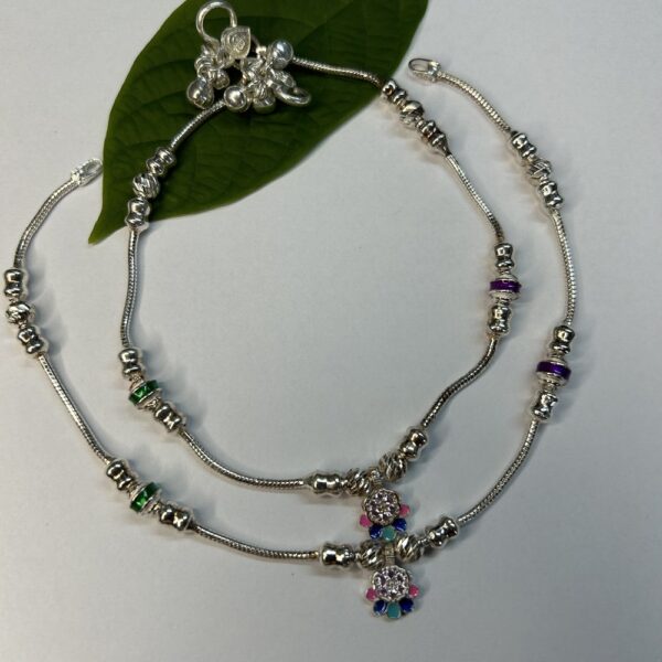 Glistening Silver Payal - Image 2