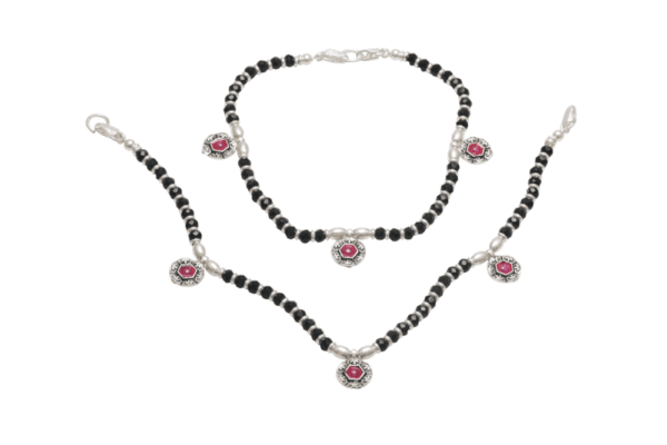 Black Beads Payal - Image 3