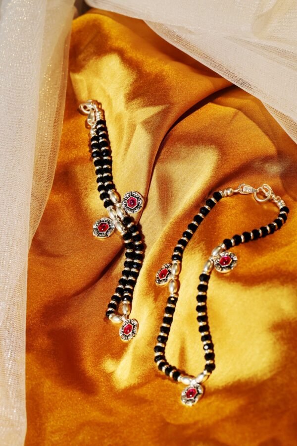 Black Beads Payal - Image 2