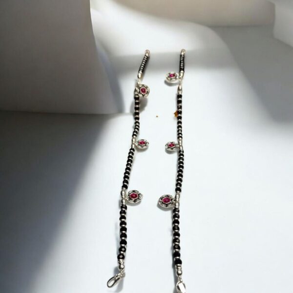 Black Beads Payal - Image 2