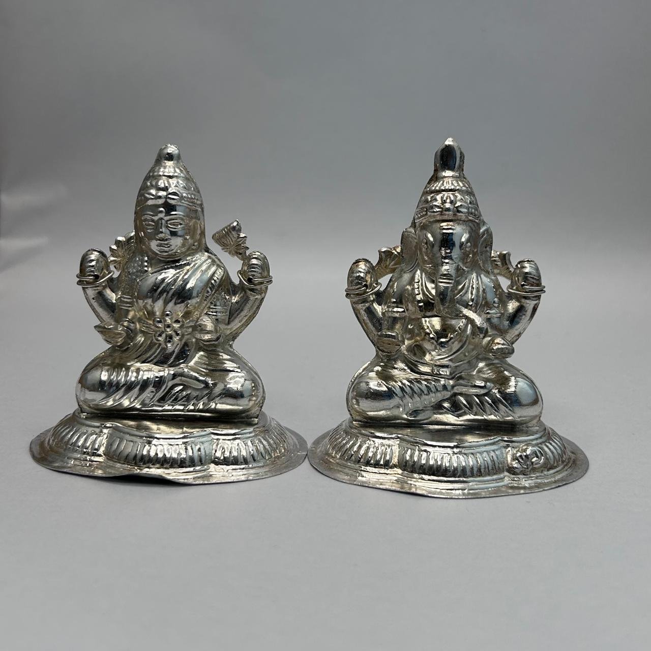 Ganesh Lakshmi Silver Idol - Image 2