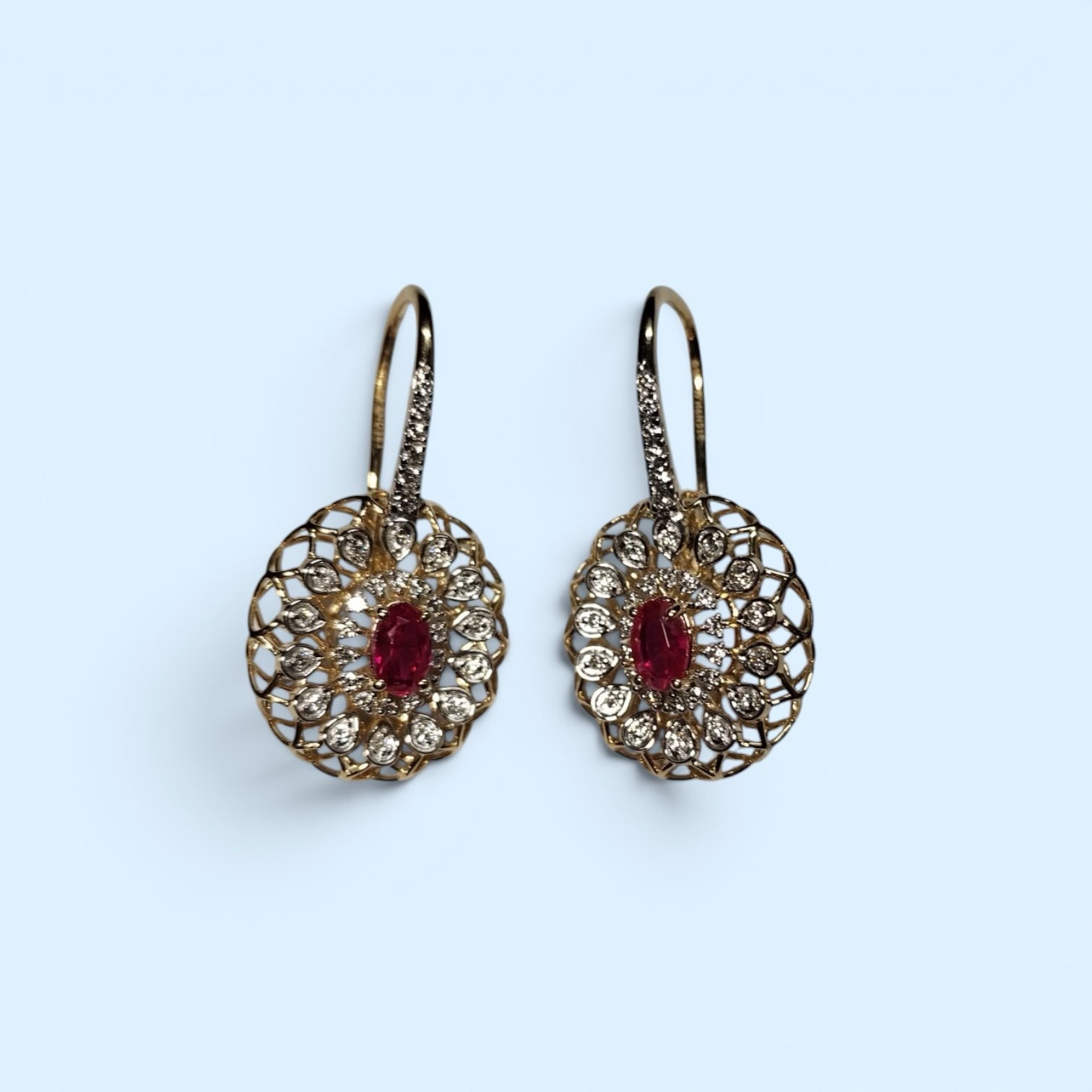 Ruby Lattice Drop Earrings - Image 2