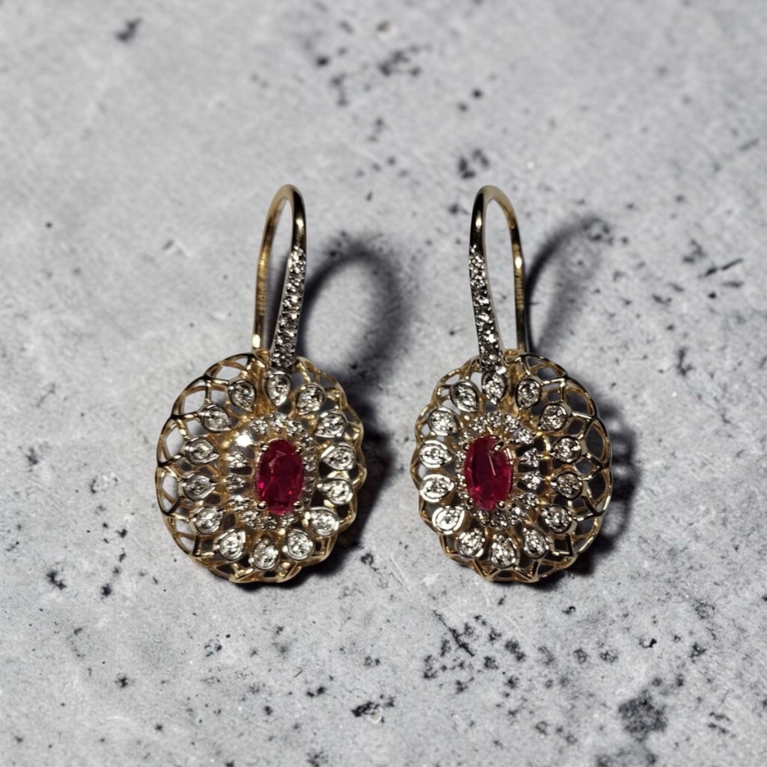 Ruby Lattice Drop Earrings - Image 4