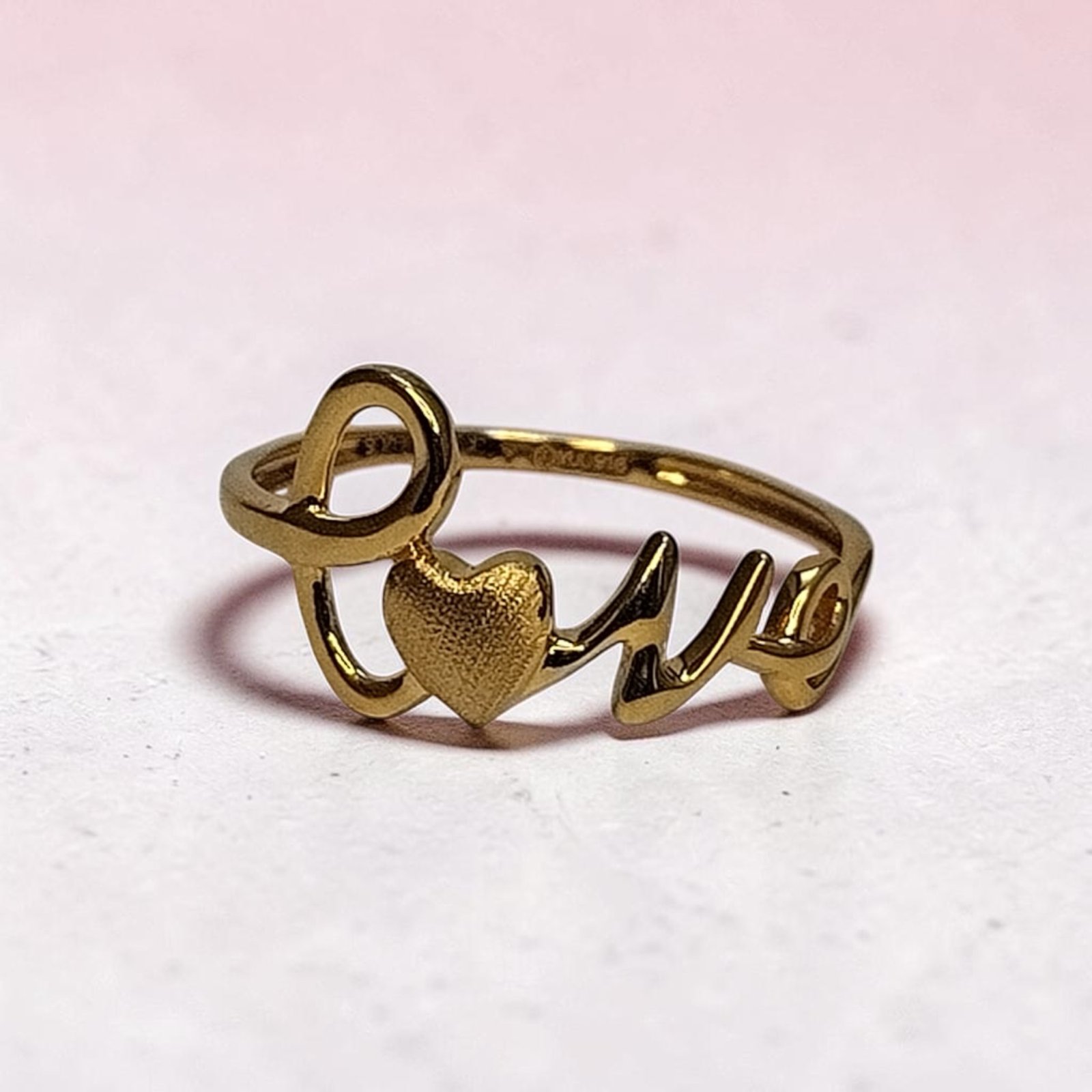 Love Script Ring 22K Gold – Daily Wear Finger Ring - Image 2