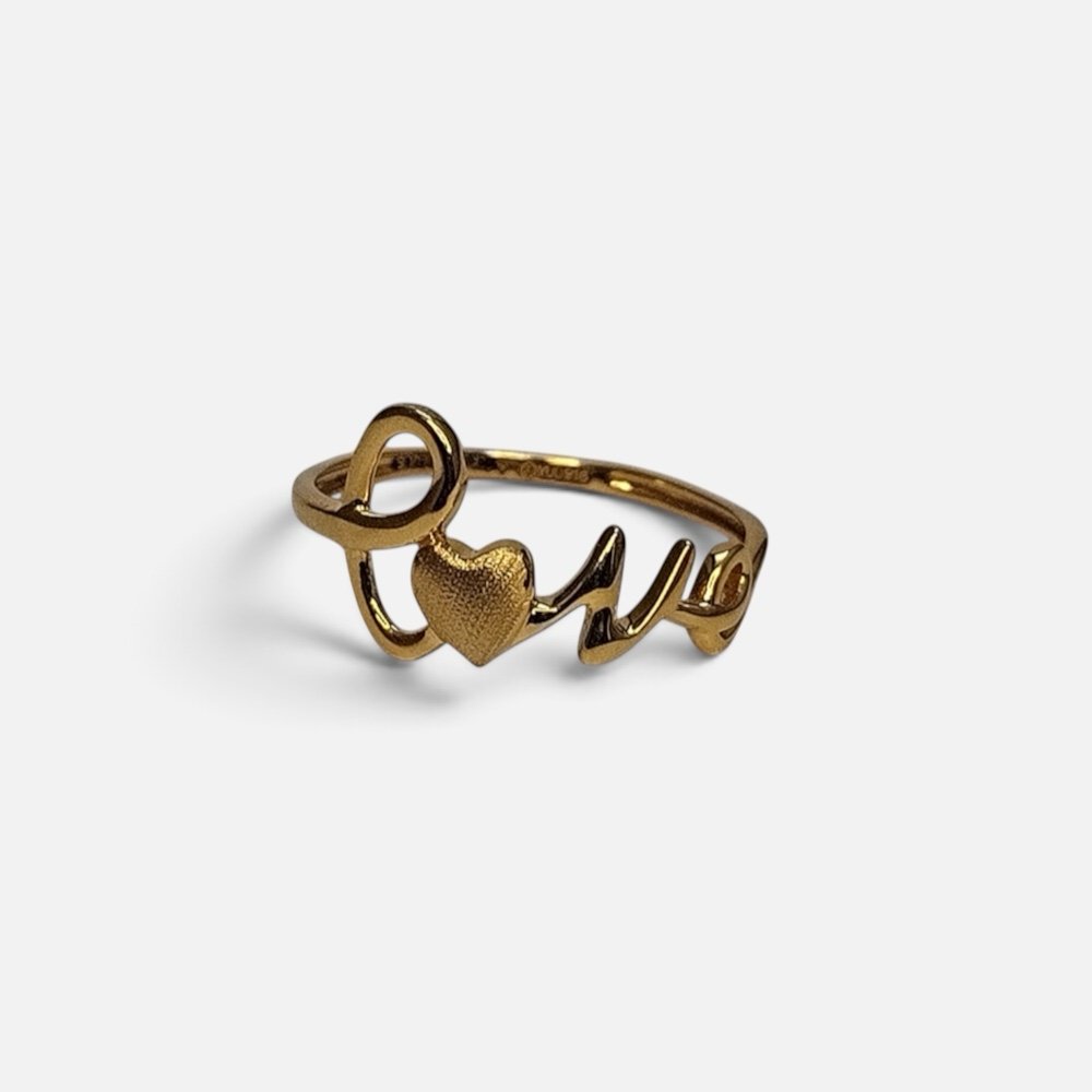 Love Script Ring 22K Gold – Daily Wear Finger Ring